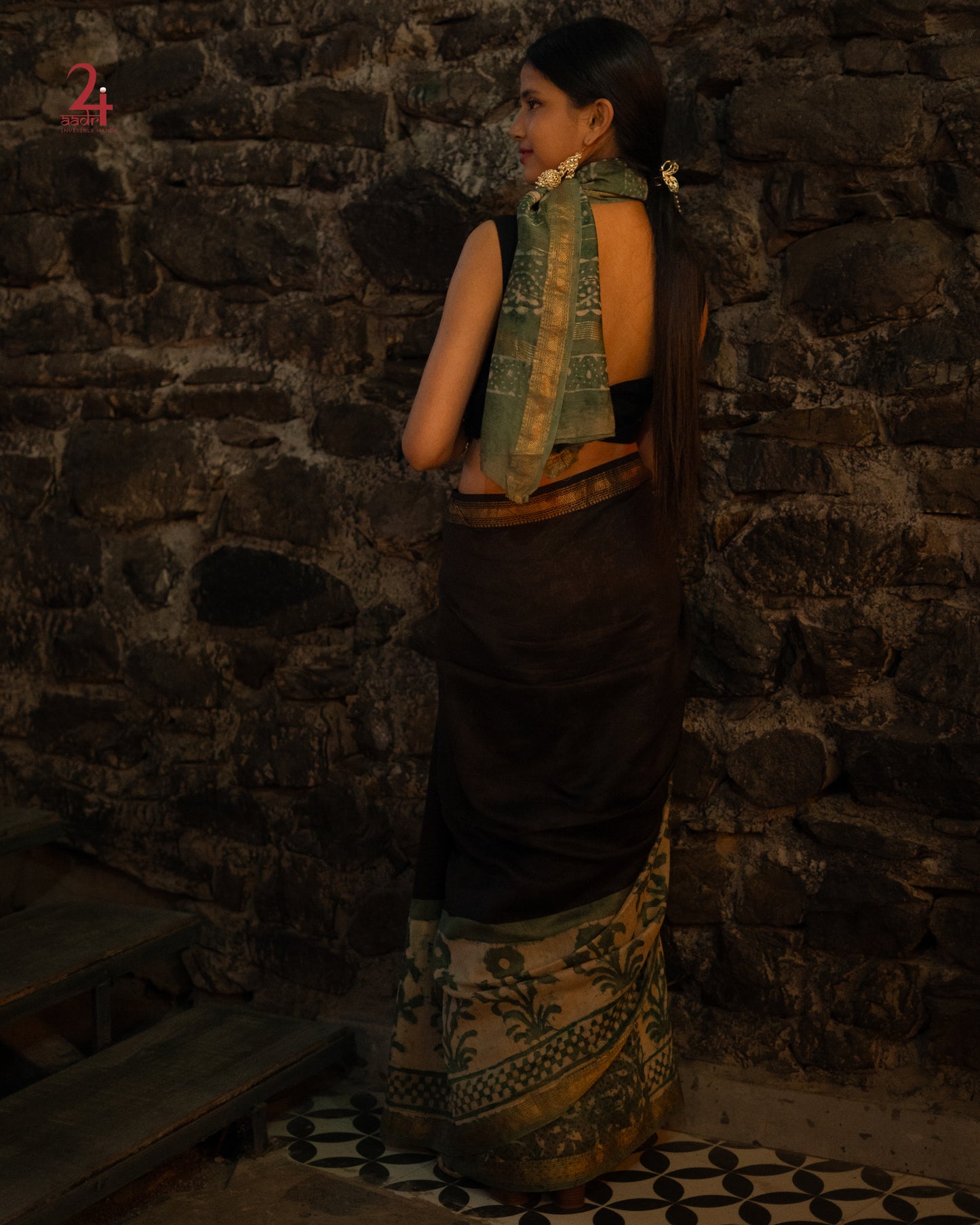 MAHESHWARI HANDBLOCKED SAREE