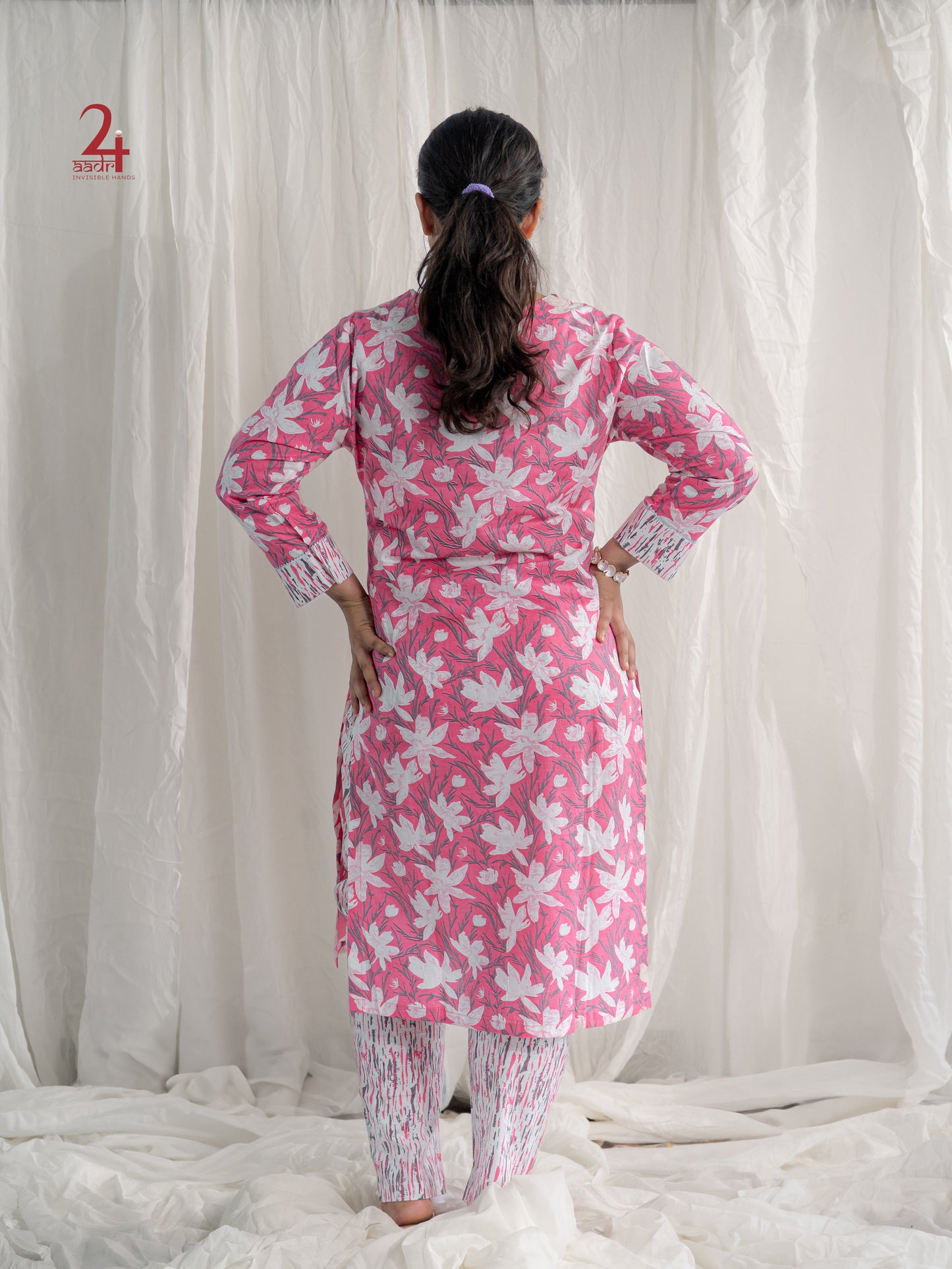 Firefly Pink Kurta Bottom Set