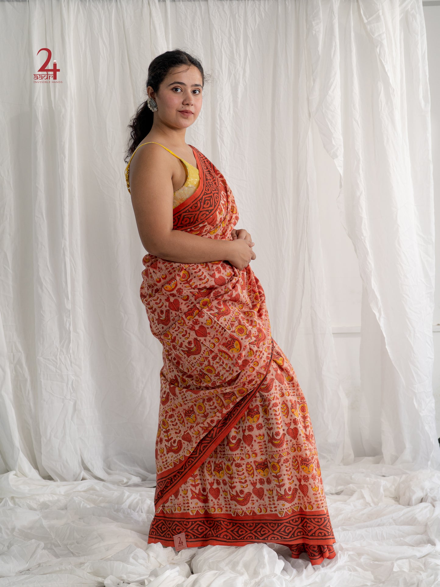 Vanaspati Cotton Handblocked Saree