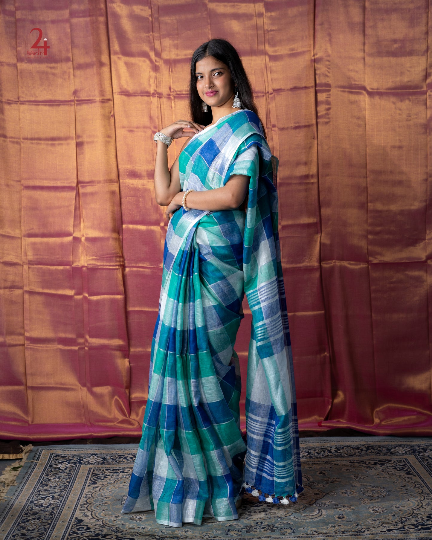 LINEN CHECK SAREE