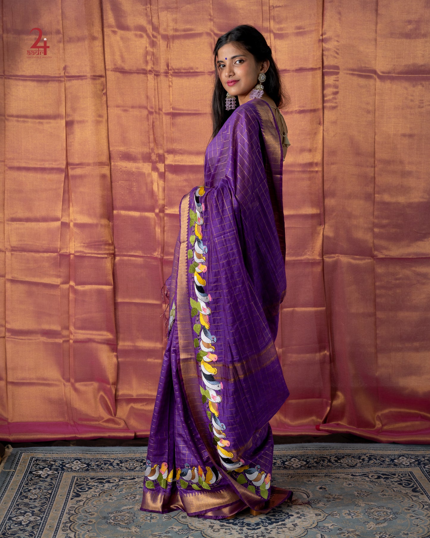 SEMI SILK EMBROIDERED SAREE