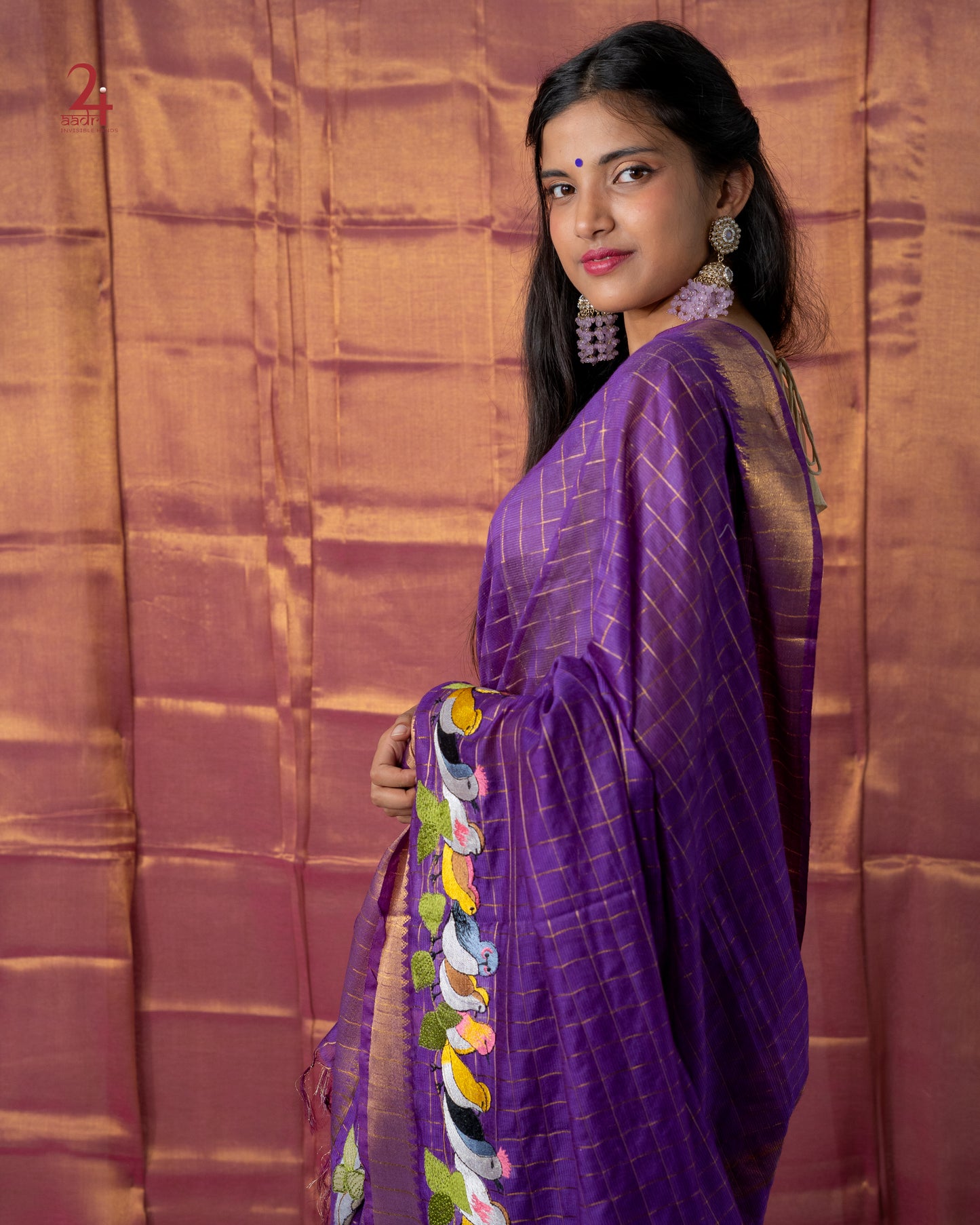 SEMI SILK EMBROIDERED SAREE
