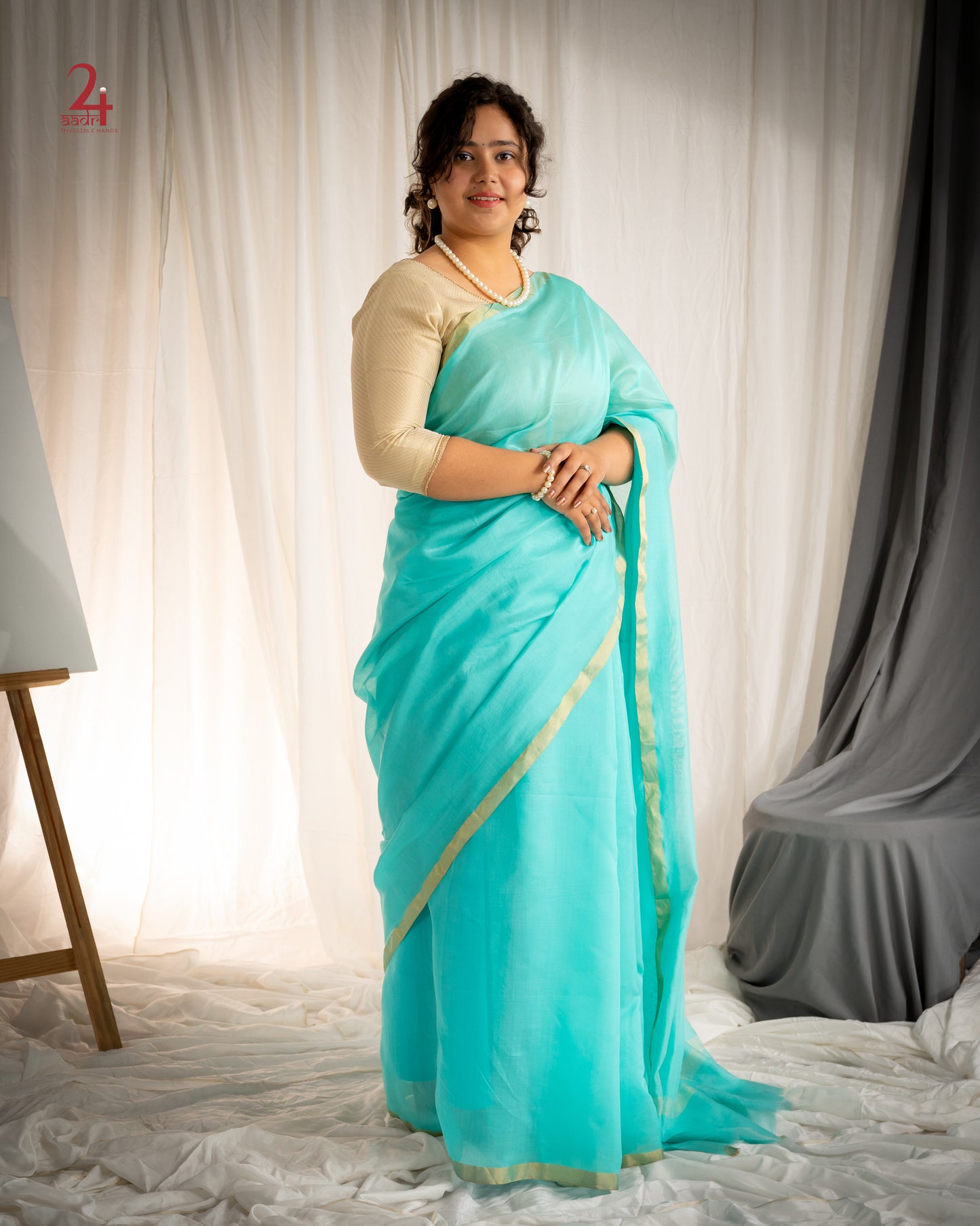 Chanderi Saree Pastel Sky blue