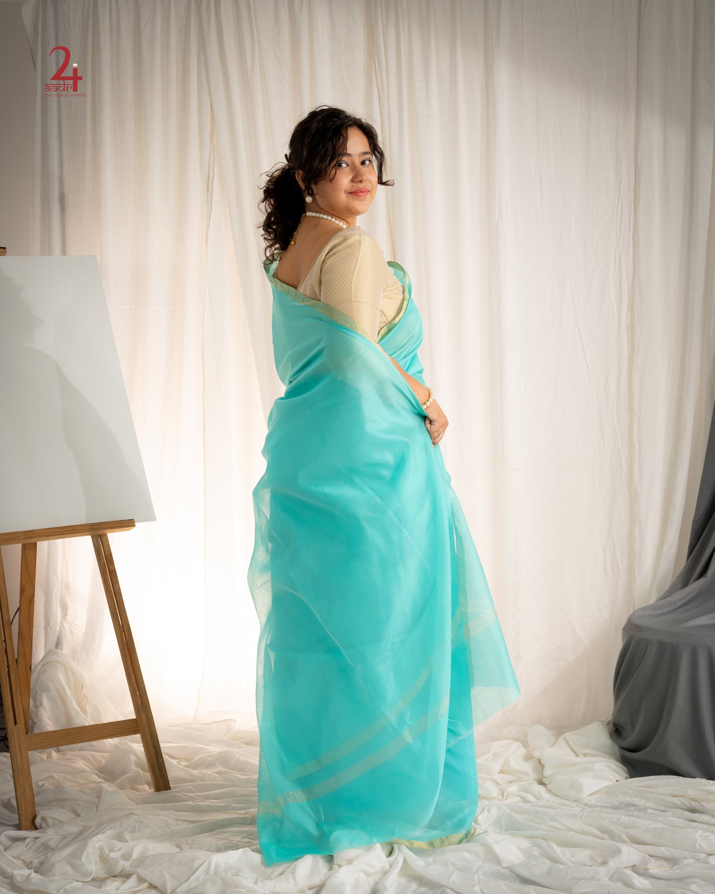 Chanderi Saree Pastel Sky blue
