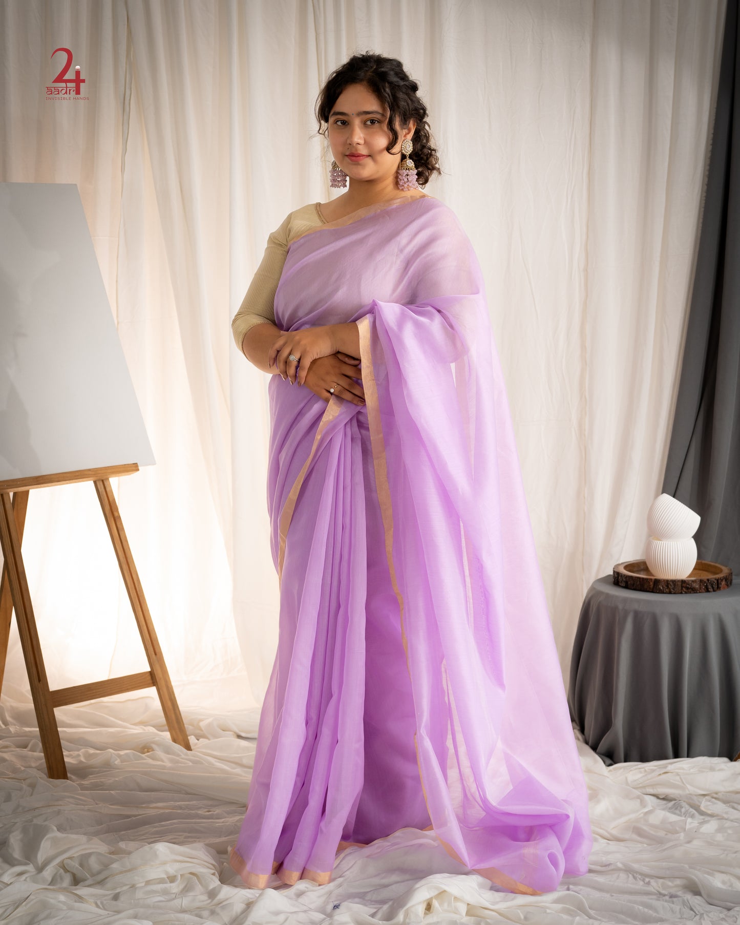 Chanderi Saree Pastel Sky blue