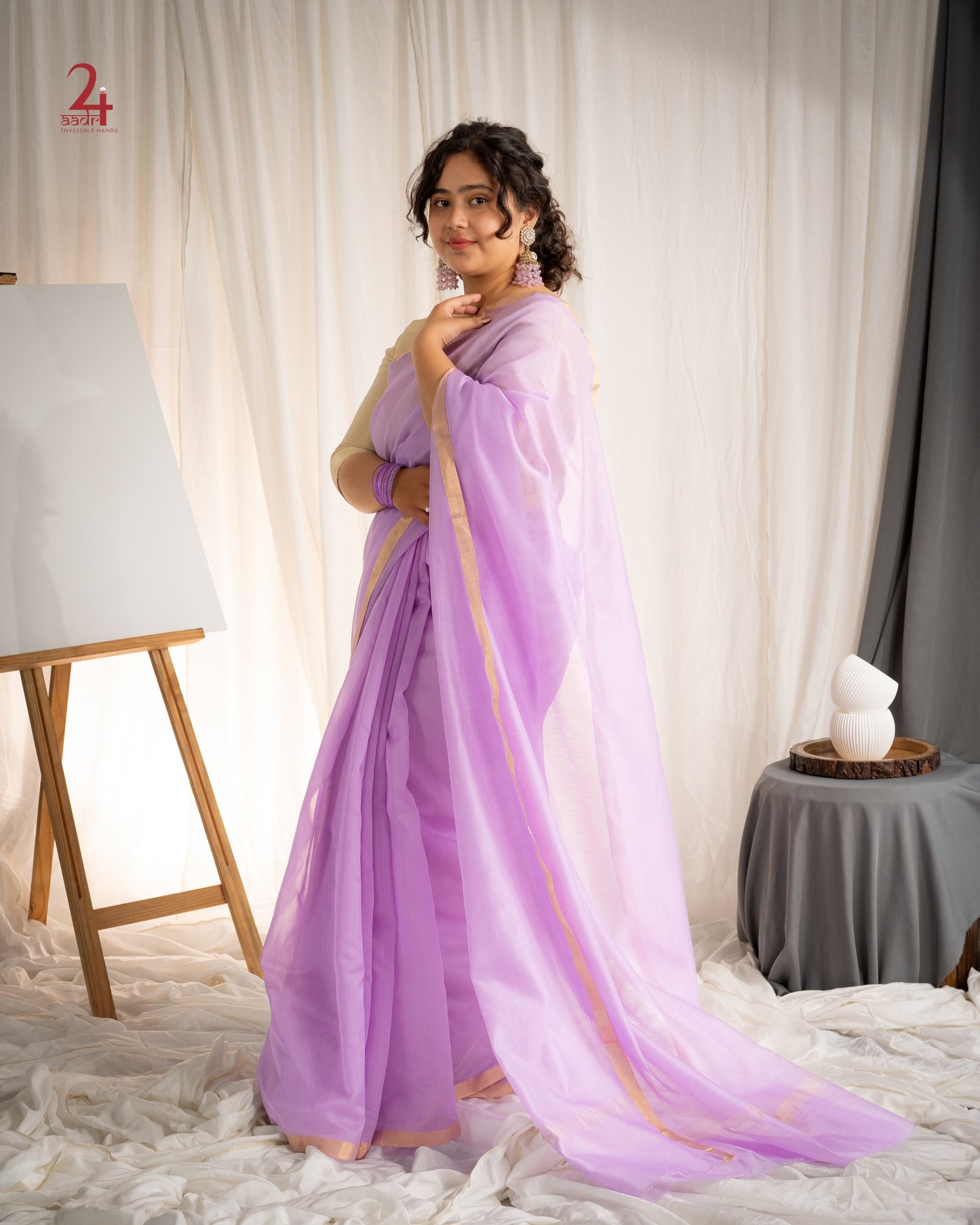 Chanderi Saree Pastel Sky blue