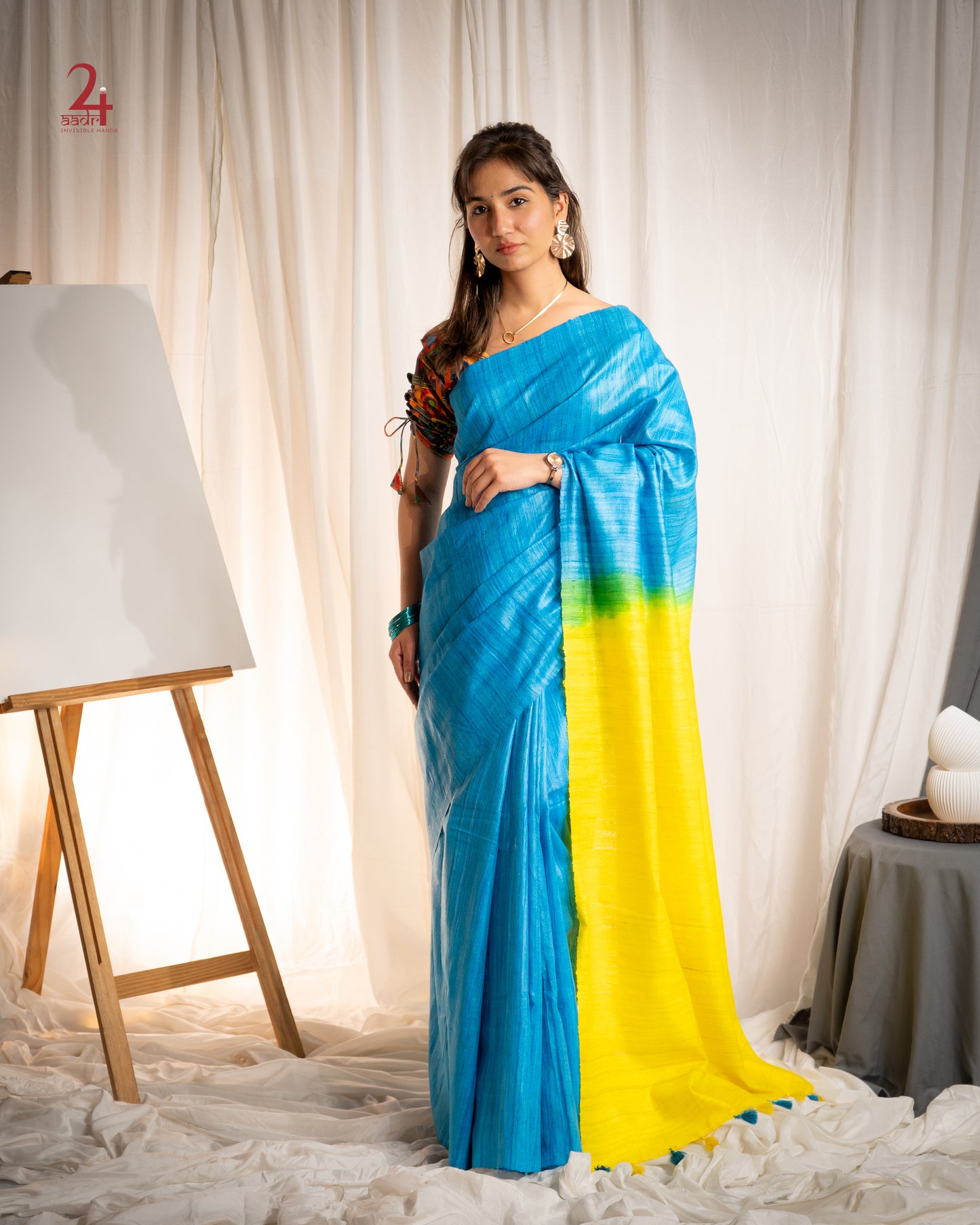 TUSSAR GHICCHA SHADED SAREE