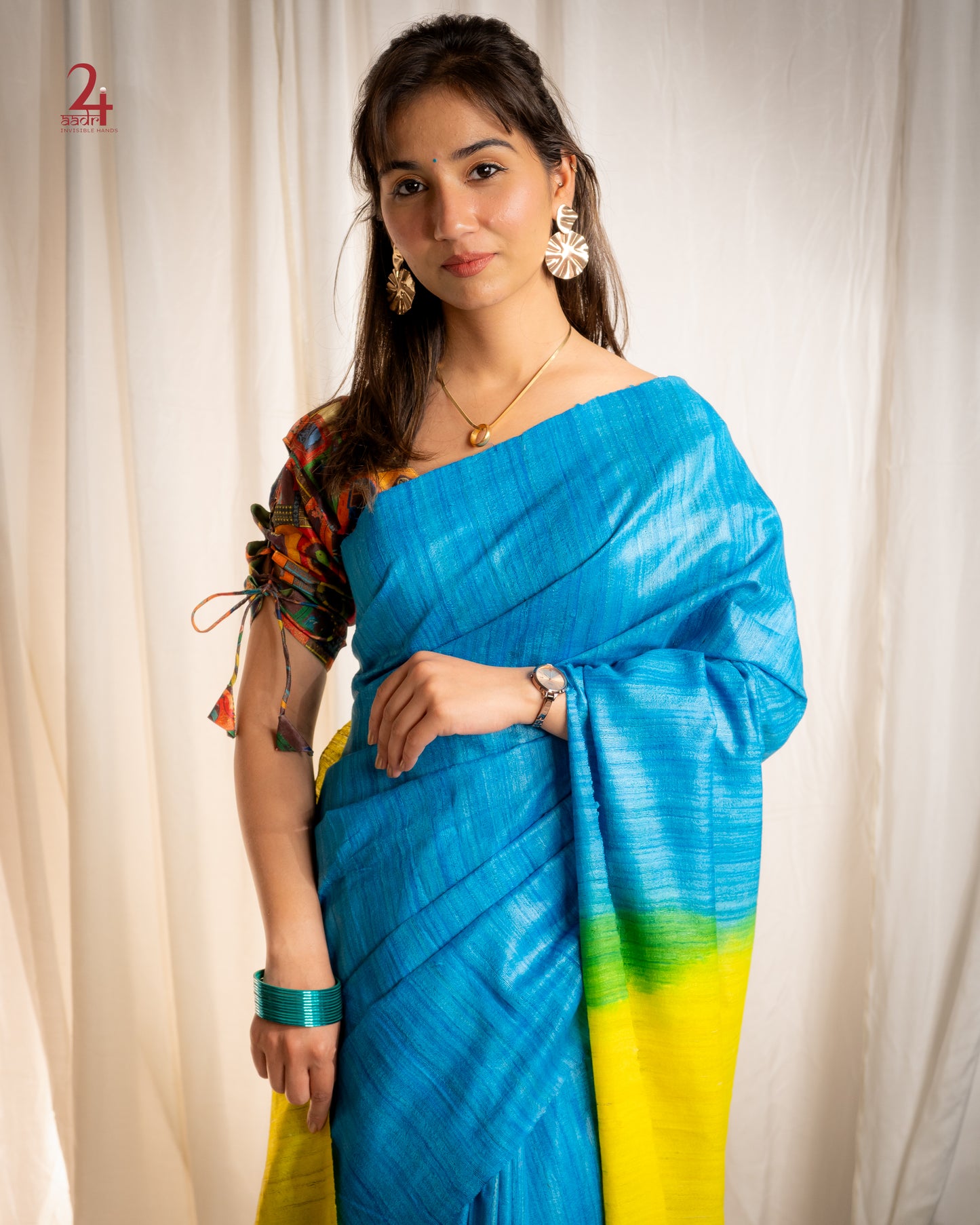 TUSSAR GHICCHA SHADED SAREE