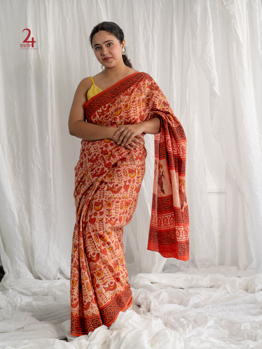 Vanaspati Cotton Handblocked Saree